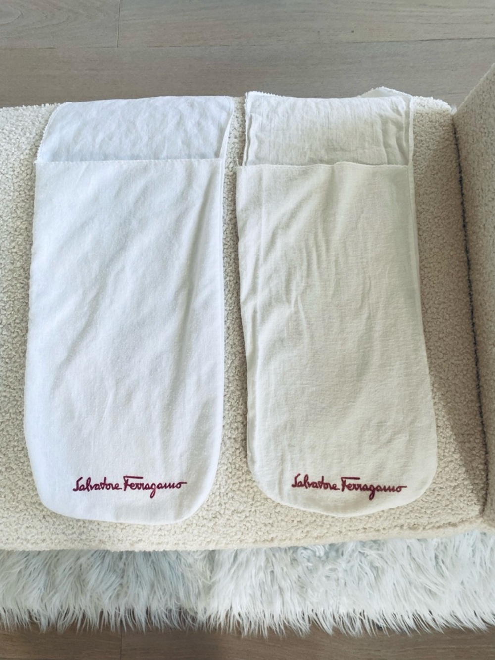 Salvatore Ferragamo White Shoe Dust Bags with Red Logo ($1 with any bundle)